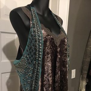Teal Beaded Vest Daytrip BKE Buckle